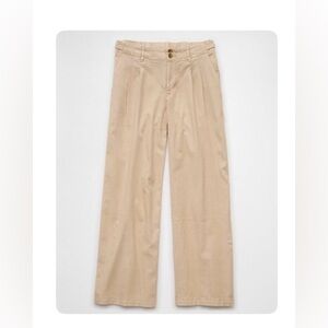 AE Stretch Linen Blend High Waisted Wide Leg Trouser Size 0